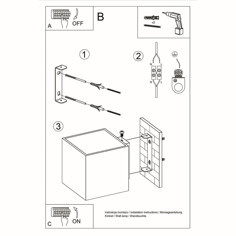Applique Cube LED en bois naturel
