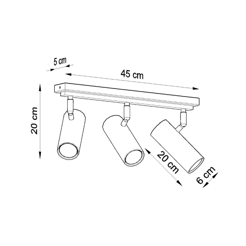 Plafonnier Tube Ajustable 3 blanc