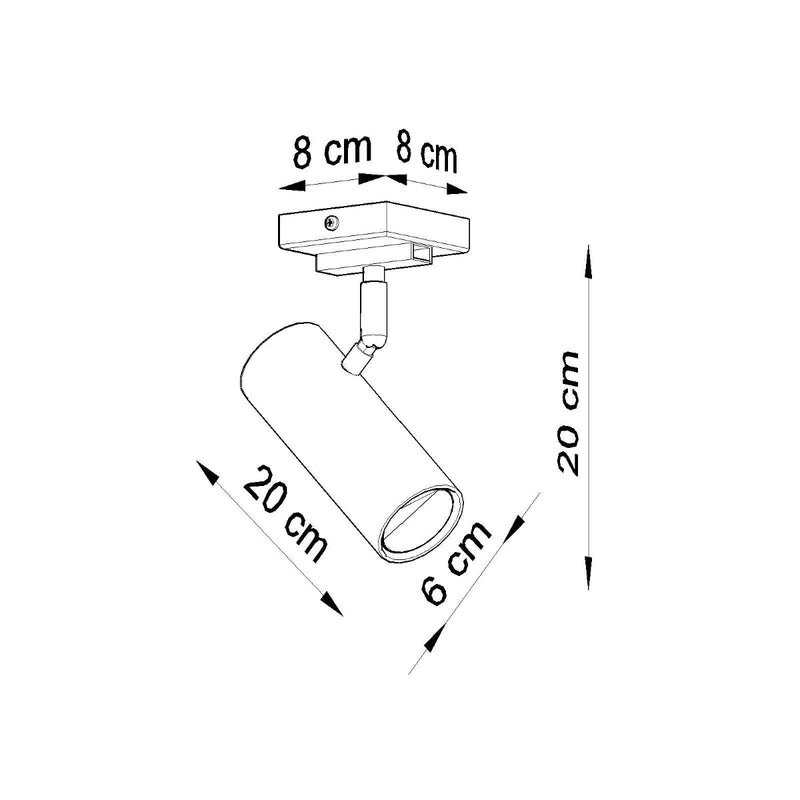 Plafonnier Tube Ajustable 1 noir