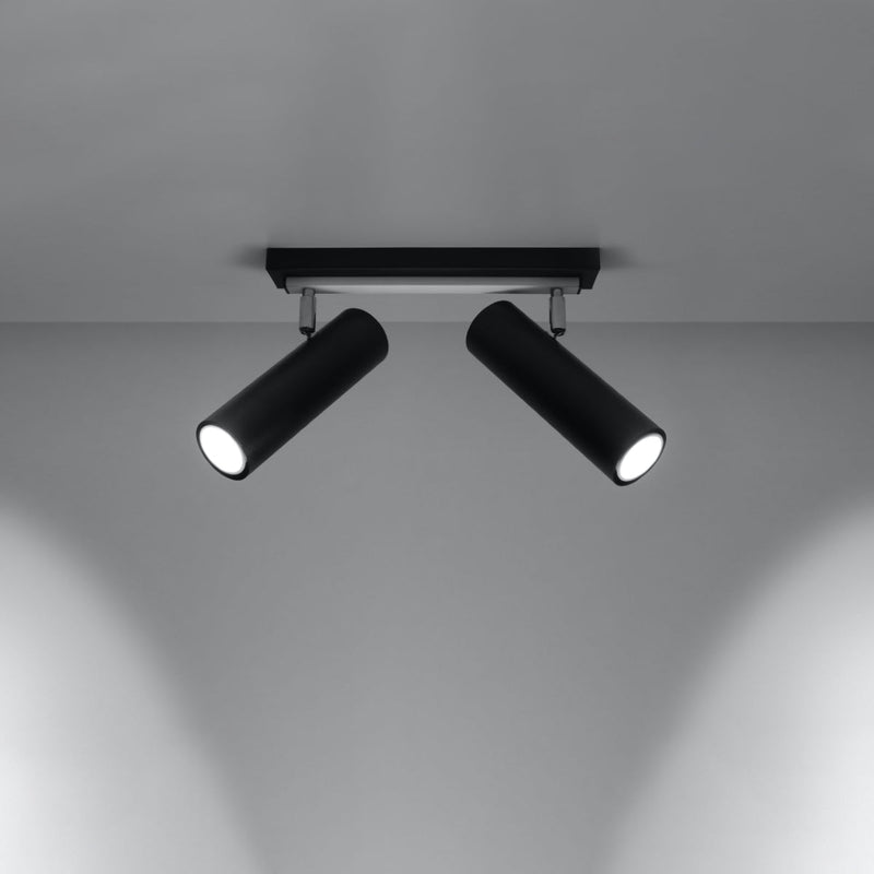 Plafonnier Tube Ajustable 2 noir