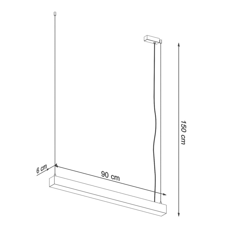 Suspension Barre Moderne 90 gris