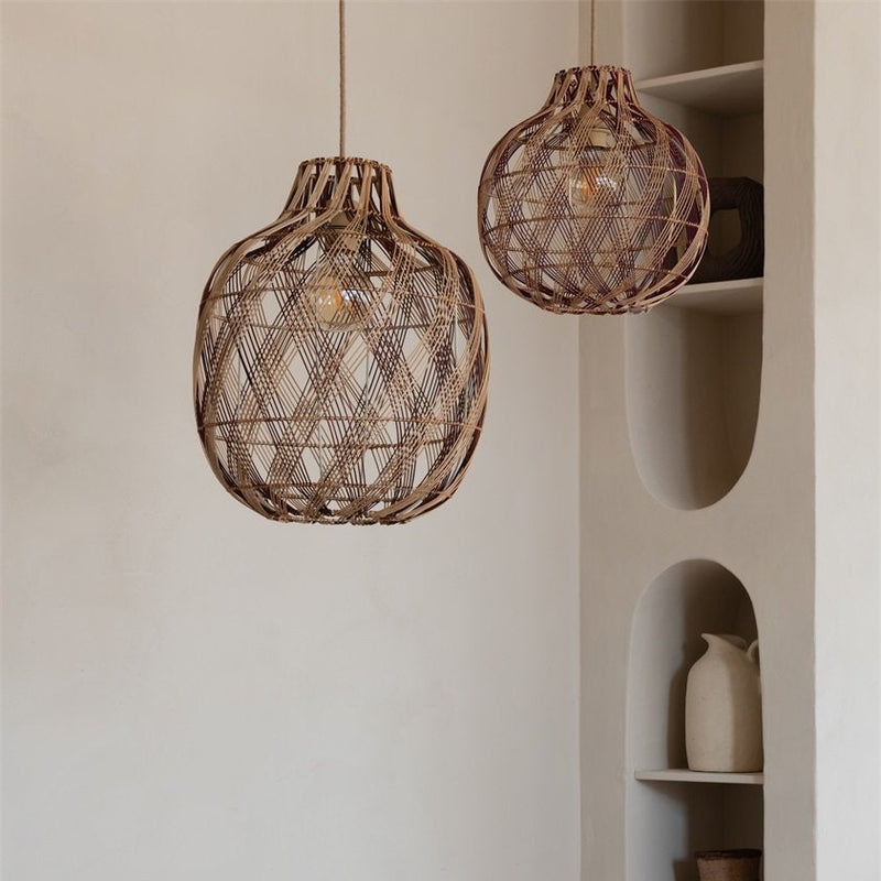 Suspension Mendoza Bambou Naturel et Brun 40 cm