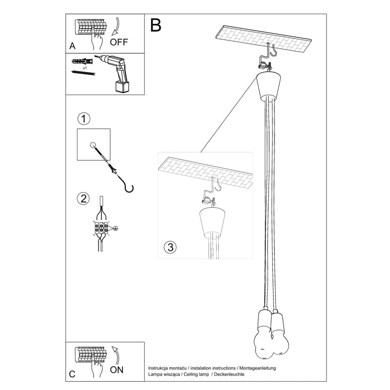 Lampe pendante Ligne Pure 3 vert