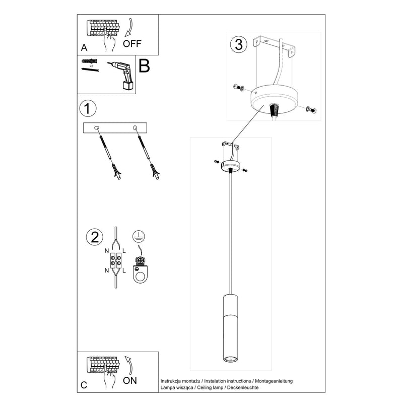 Lampe pendante Bicolore noir