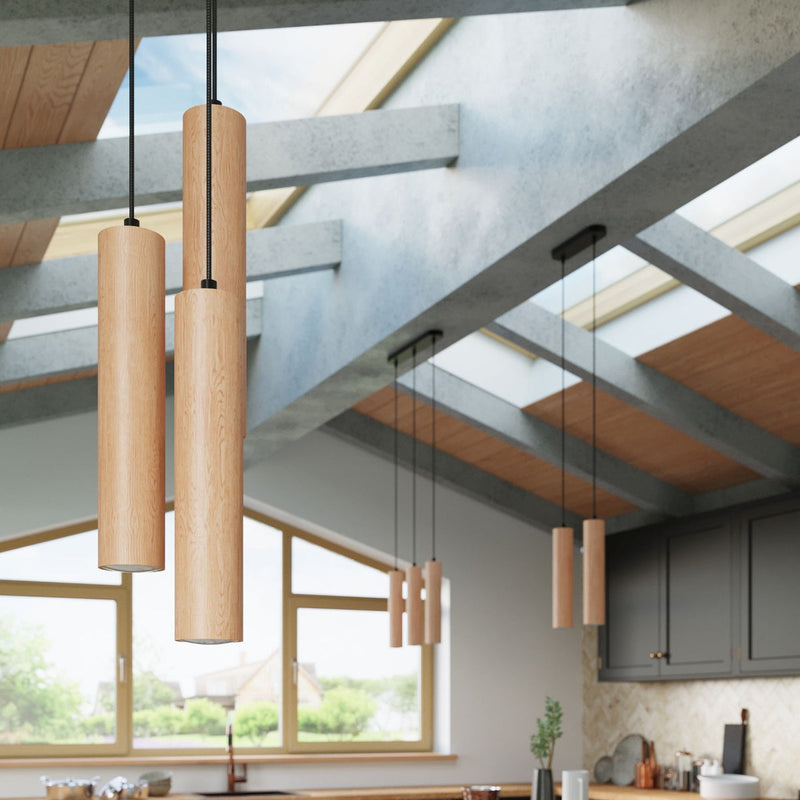 Lampe suspendue Bois Circulaire
