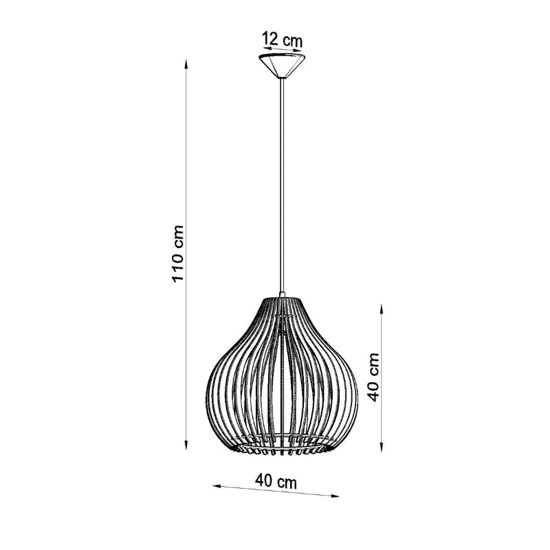 Lampe suspendue Poire en bois