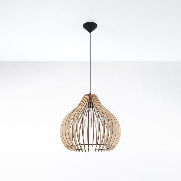 Lampe suspendue Poire en bois