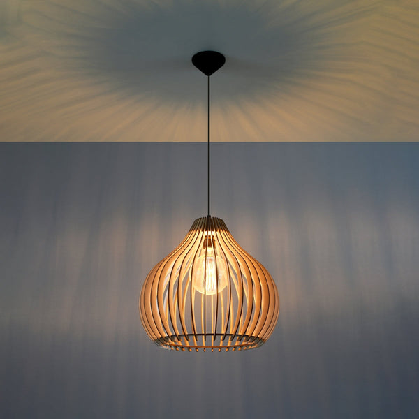 Lampe suspendue Poire en bois