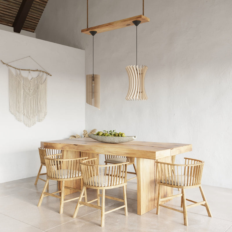 Lampe pendante Colimaçon en bois