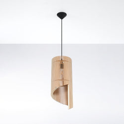 Lampe pendante Colimaçon en bois