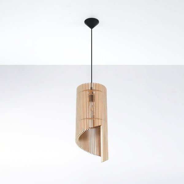 Lampe pendante Colimaçon en bois