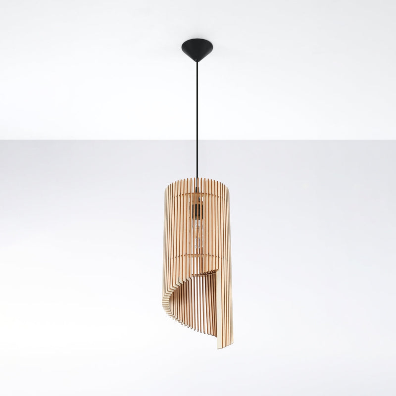 Lampe pendante Colimaçon en bois