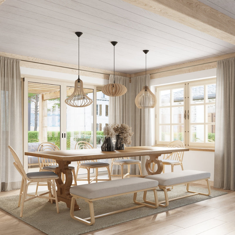Lampe pendante Onda bois