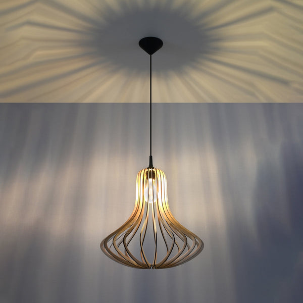 Lampe pendante Onda bois