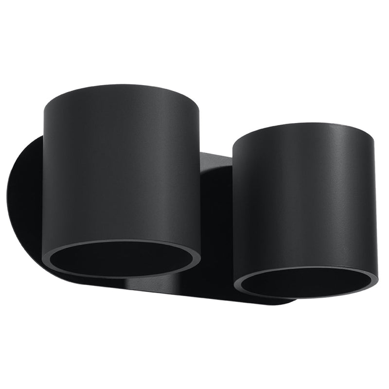 Applique Forme Cylindrique Murale 2 noir