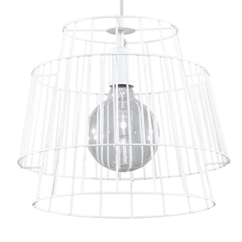 Lampe pendante Cage Moderne blanc