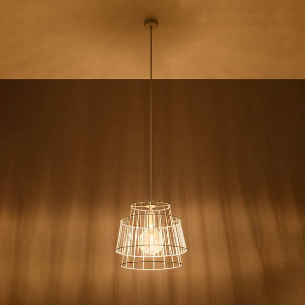 Lampe pendante Cage Moderne blanc