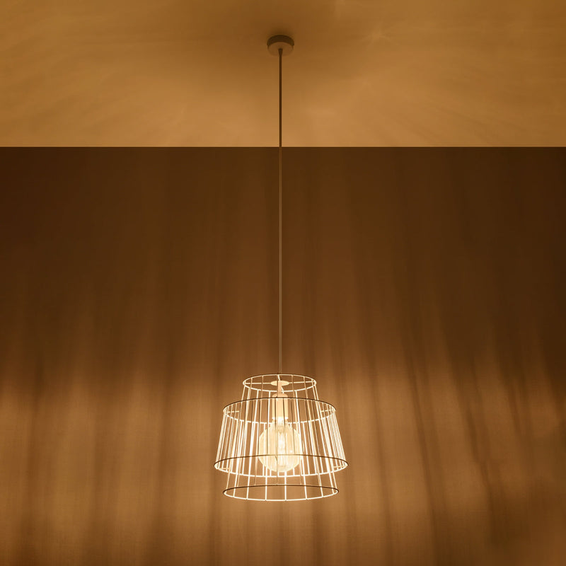 Lampe pendante Cage Moderne blanc