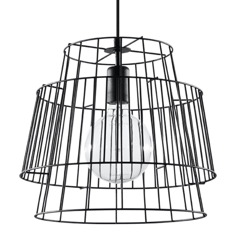 Lampe pendante Cage Moderne noir