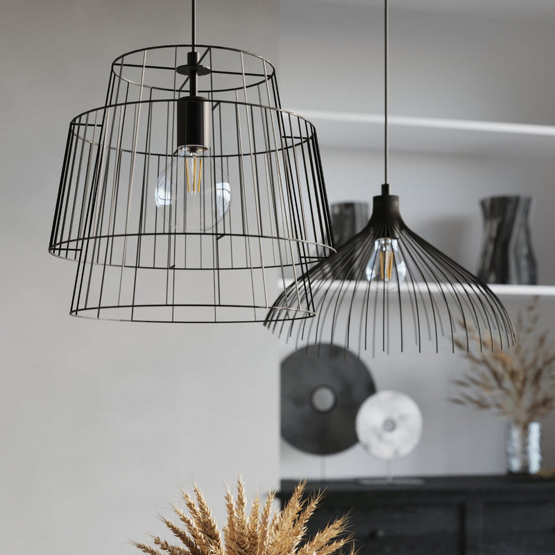 Lampe pendante Cage Moderne noir