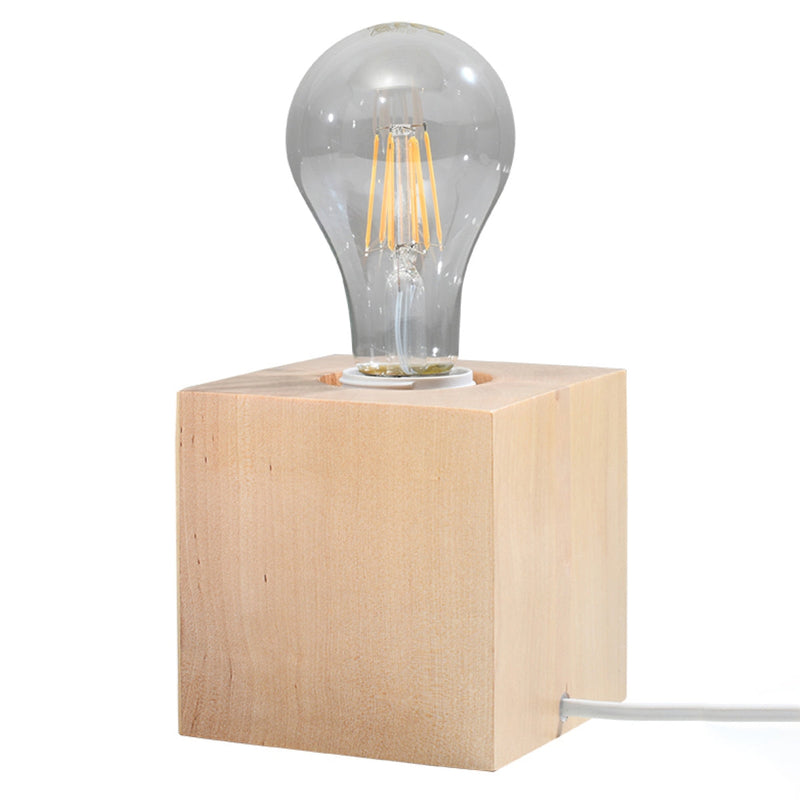 Lampe de table Pure Cube en bois