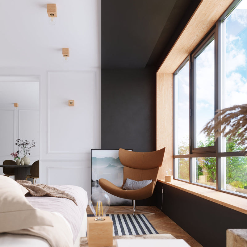 Lampe de table Pure Cube en bois