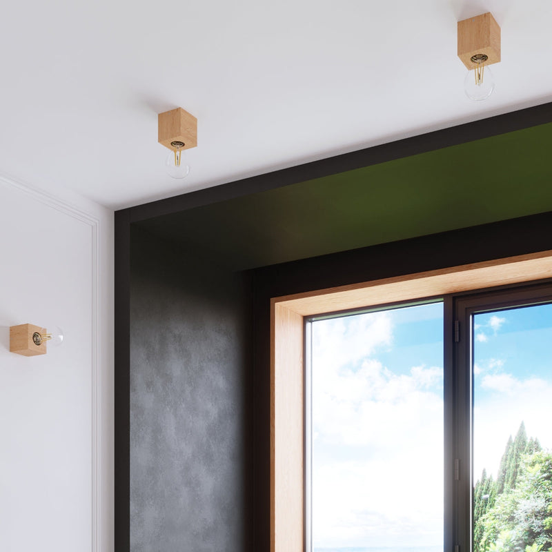 Lampe de table Pure Cube en bois