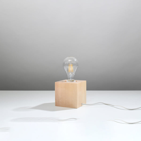 Lampe de table Pure Cube en bois