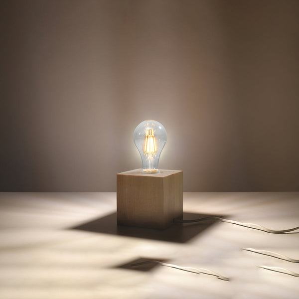 Lampe de table Pure Cube en bois