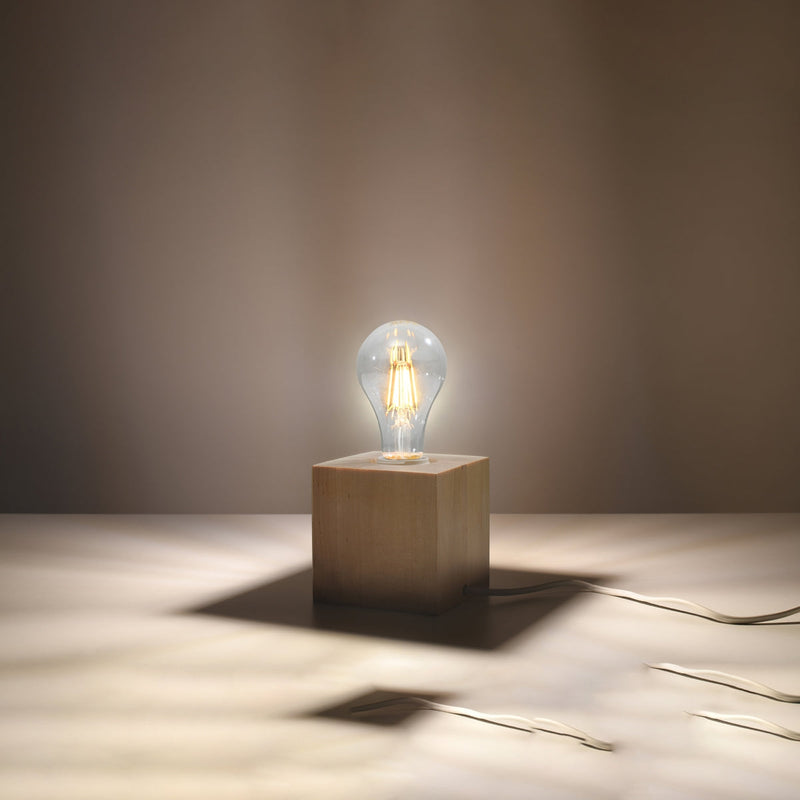Lampe de table Pure Cube en bois