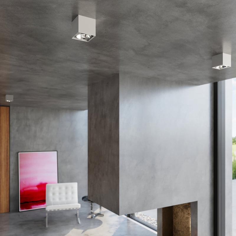 Plafonnier Sobre Carré gris