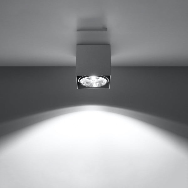 Plafonnier Sobre Carré gris