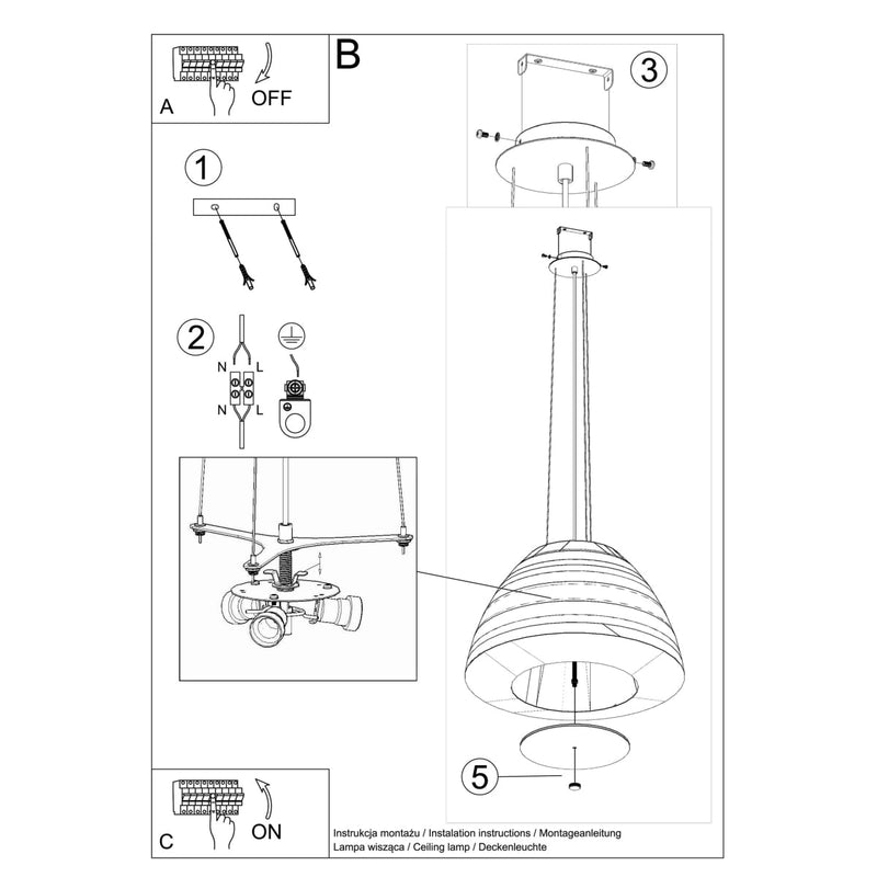 Lustre Tissu Minimaliste 60 blanc