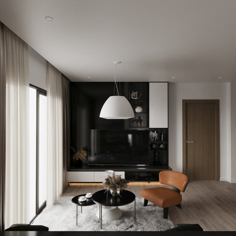 Lustre Tissu Minimaliste 60 blanc