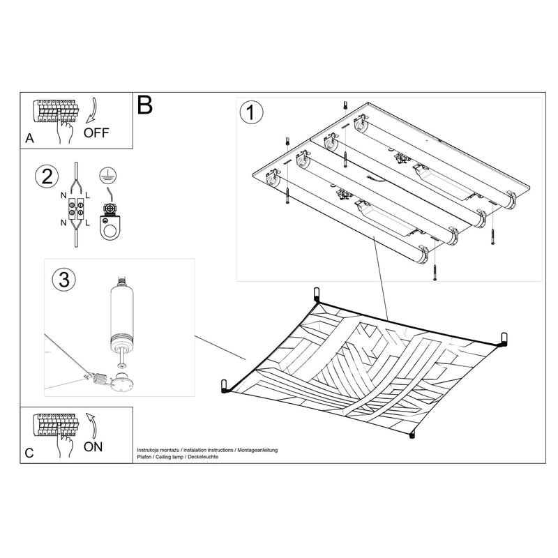 Plafonnier Tissu Carré 2 blanc