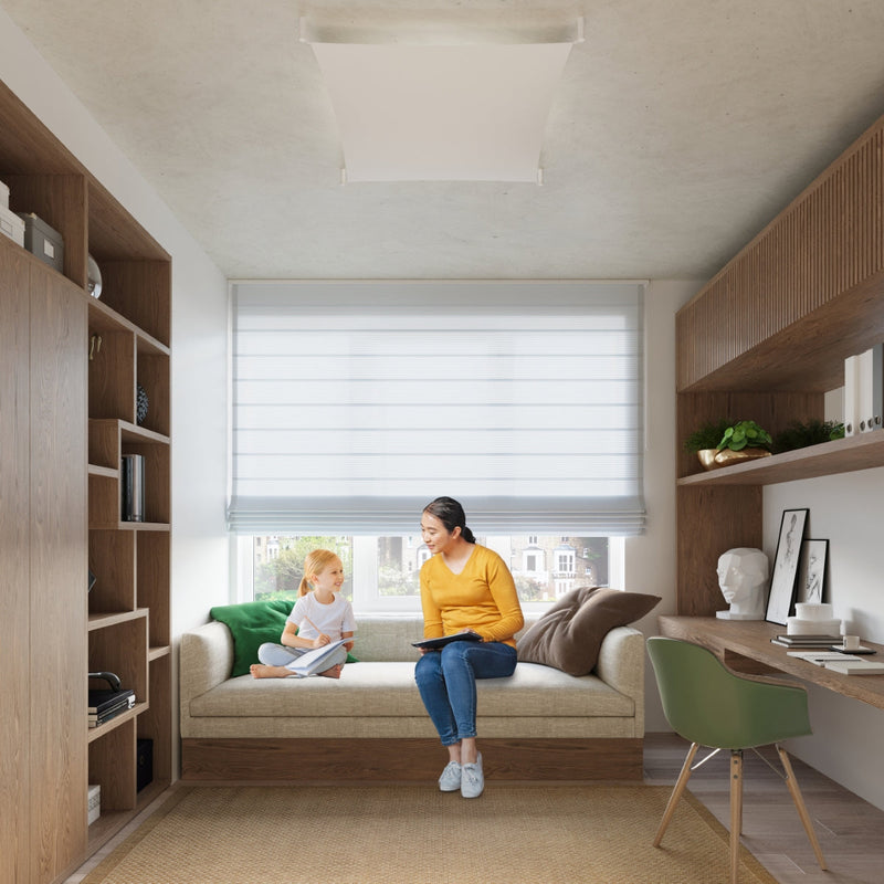 Plafonnier Tissu Carré 3 blanc