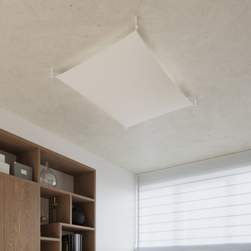 Plafonnier Tissu Carré 3 blanc