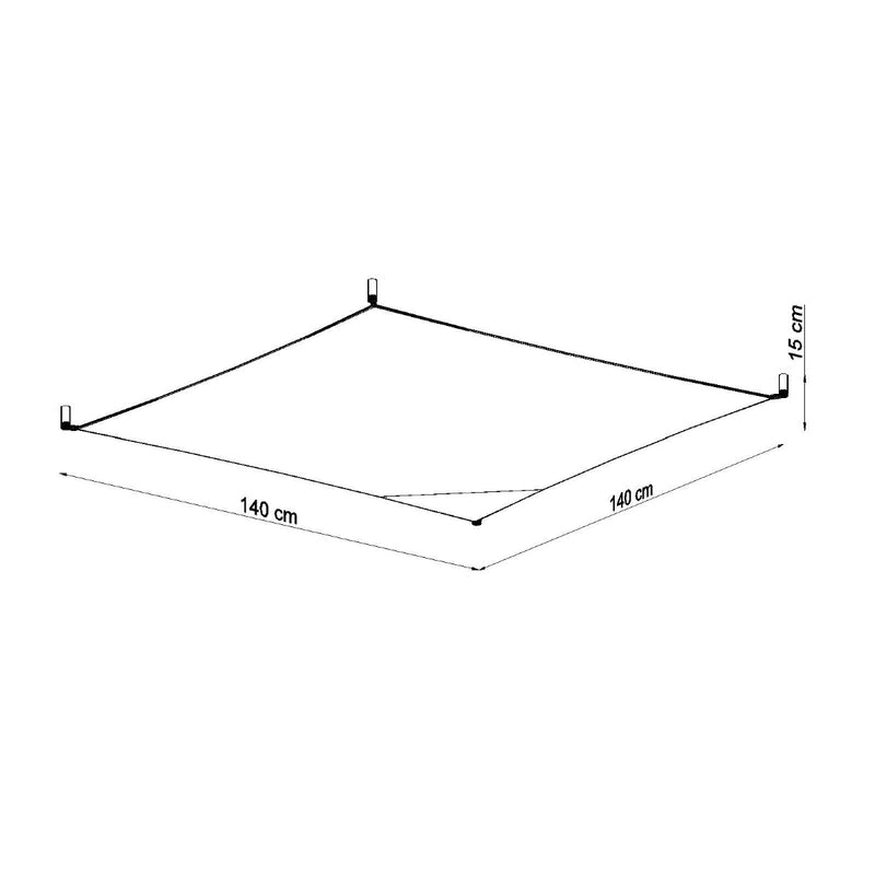 Plafonnier Tissu Carré 4 blanc