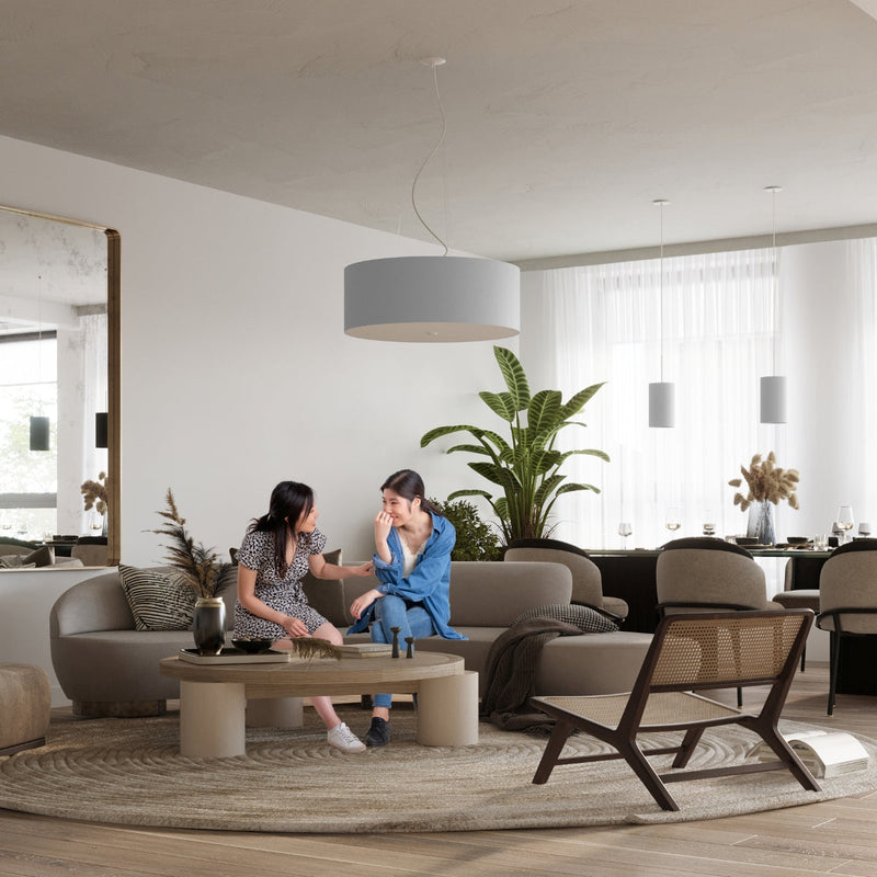 Lustre Tissu Rond 50 blanc