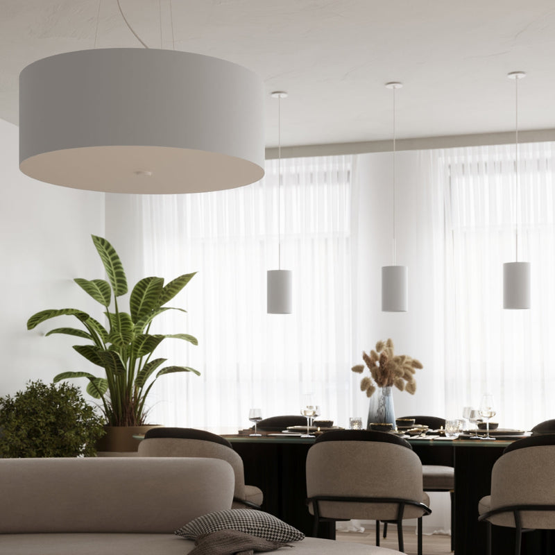 Lustre Tissu Rond 50 blanc