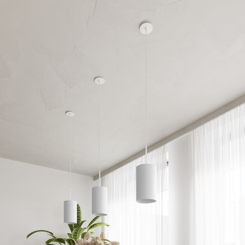 Lustre Tissu Rond 50 blanc