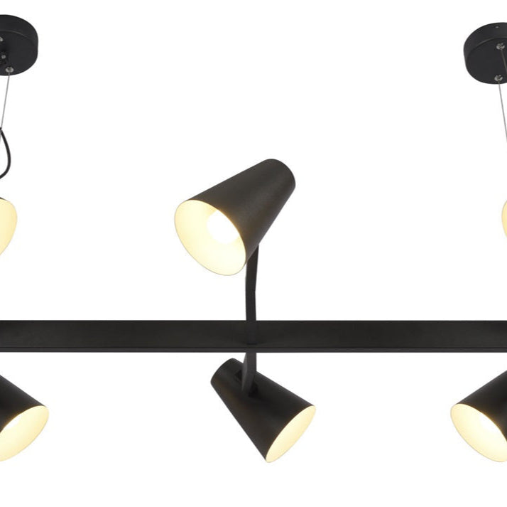 Suspension Biarritz 6 Bras Fer Noir