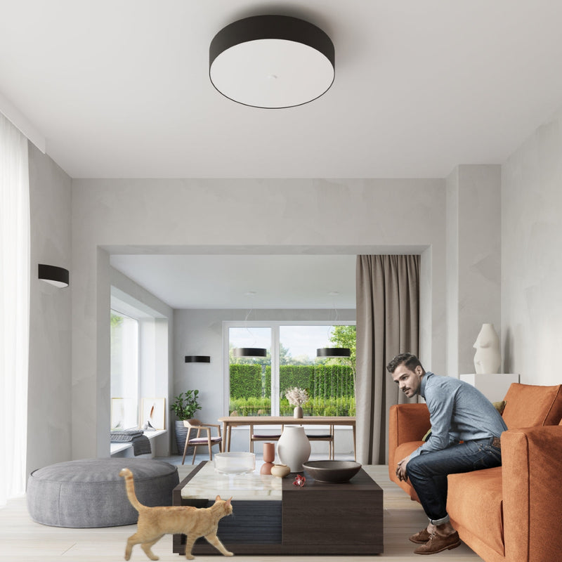 Plafonnier Cercle Plein 70 noir
