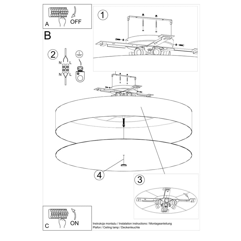 Plafonnier Cercle Plein 100 blanc
