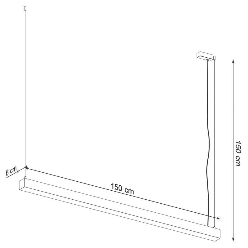 Suspension Barre Moderne 150 blanc