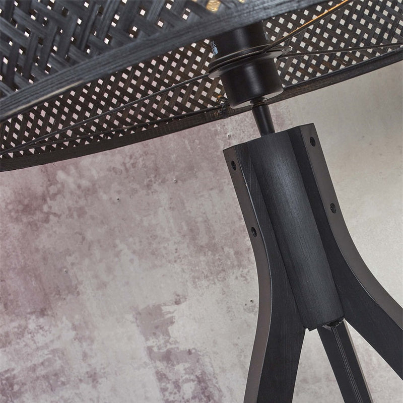 Lampadaire Java 3 Pieds Bambou Noir 150 cm