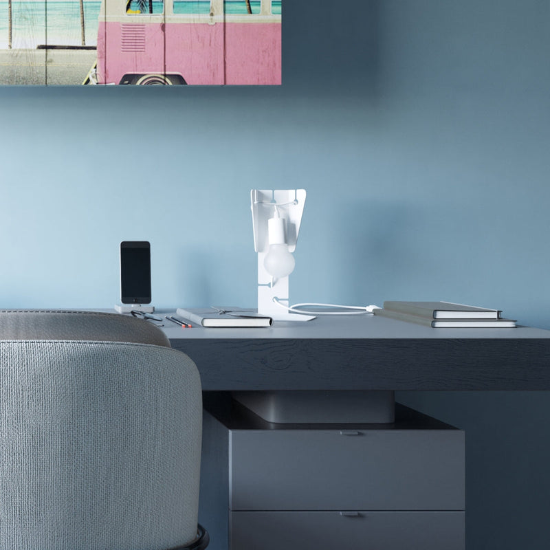 Lampe de table Arby en Acier blanc