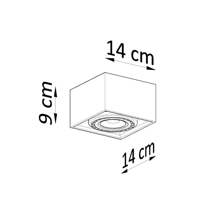 Plafonnier Moderne Carré 1 béton