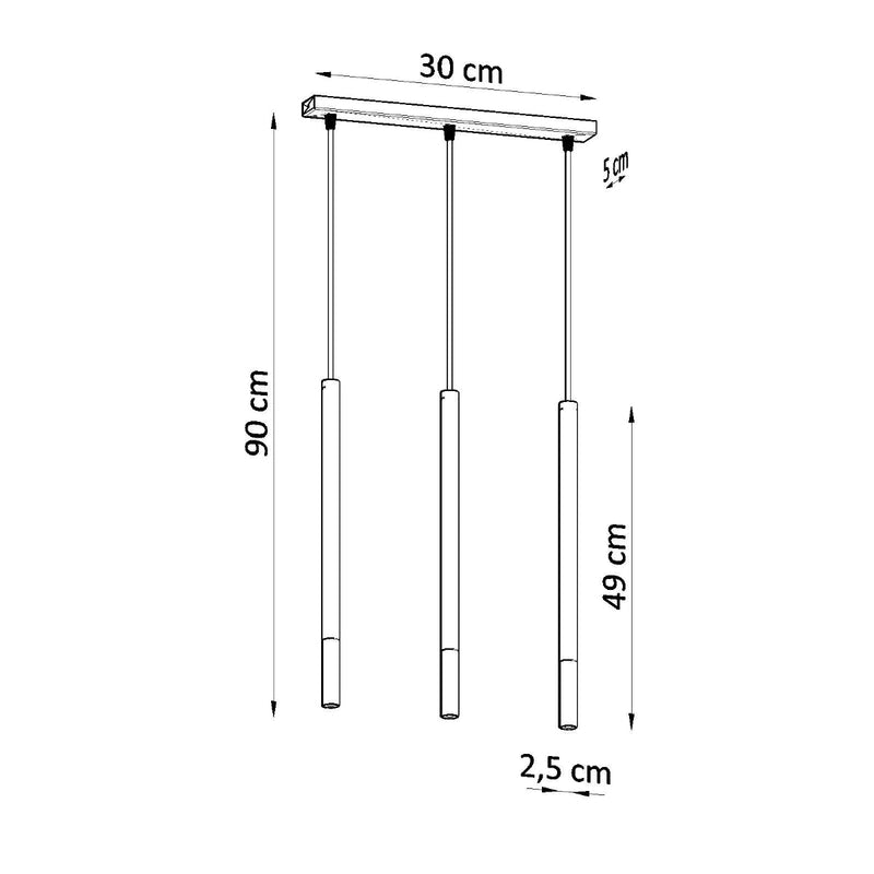 Suspension Moderne Mozaica 3L noir/chrome