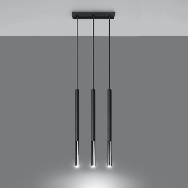 Suspension Moderne Mozaica 3L noir/chrome